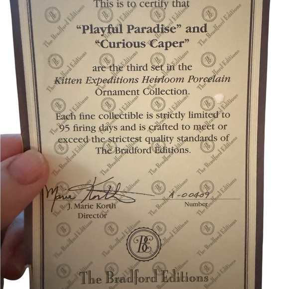 Bradford Editions Kitten Expeditions Porcelain Ornament Set - Picture 2 of 12